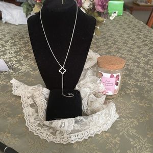 COPY - David Yurman Two Tone Diamond Sterling 925 Quatrefoil Drop Necklace